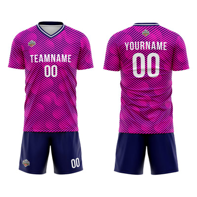 Custom Soccer Jerseys for Men Women Personalized Soccer Uniforms for Adult and Kid Pink-Navy enthsush