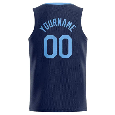 Custom Stitched Basketball Jersey for Men, Women And Kids Navy-Light Blue enthsush