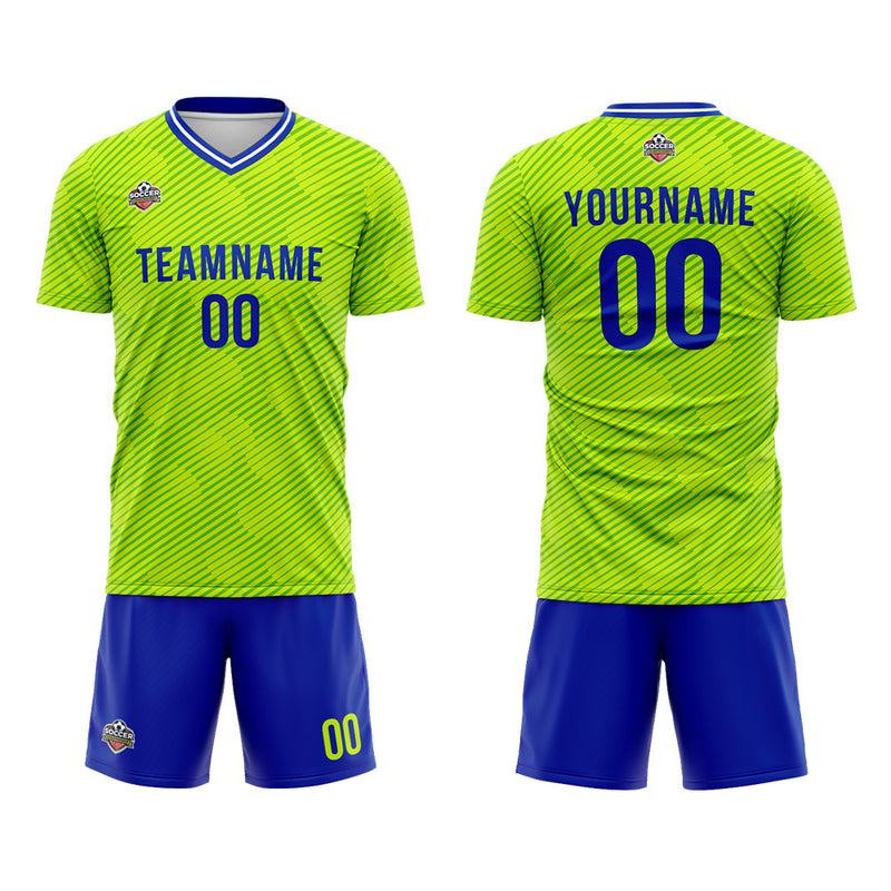 Custom Soccer Jerseys for Men Women Personalized Soccer Uniforms for Adult and Kid Green-Blue