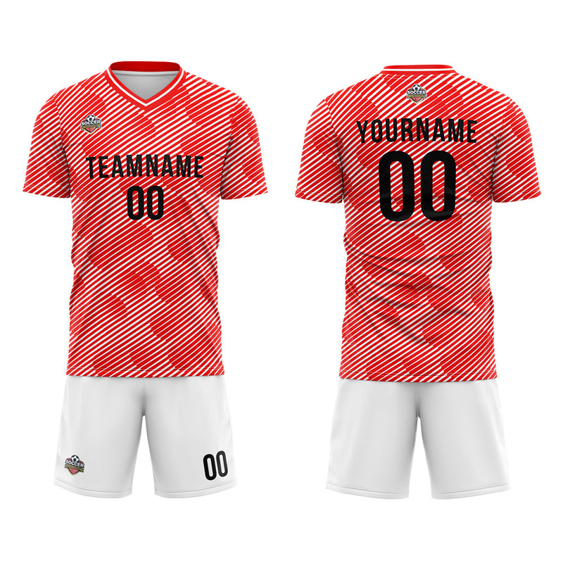 Custom Soccer Jerseys for Men Women Personalized Soccer Uniforms for Adult and Kid Red-White