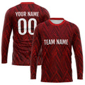 Custom Basketball Soccer Football Shooting Long T-Shirt for Adults and Kids Black-Red enthsush