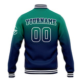 Custom Gradient Varsity Jacket Letterman jacket for Men, Women and Youth Green&Navy