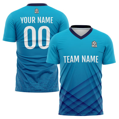 Custom Soccer Jerseys for Men Women Personalized Soccer Uniforms for Adult and Kid Blue&White enthsush