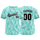 Custom Full Print Design Authentic Baseball Jersey aqua