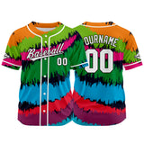 Custom Full Print Design Authentic Baseball Jersey red-green-orange