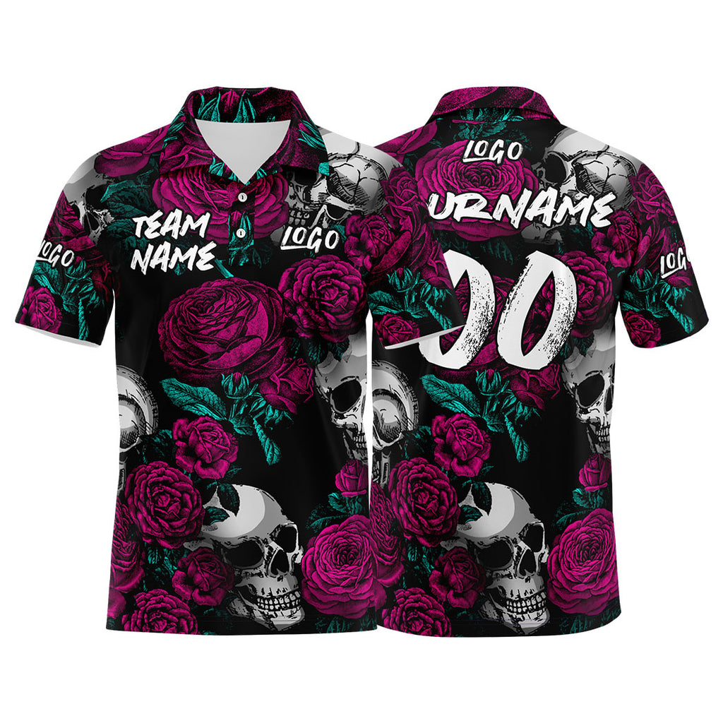 Custom Football Polo Shirts  Add Your Unique Logo/Name/Number Rose enthsush