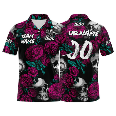 Custom Football Polo Shirts  Add Your Unique Logo/Name/Number Rose enthsush