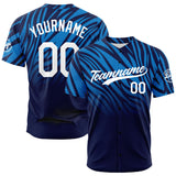 Custom Full Print Design Authentic Baseball Jersey blue-black