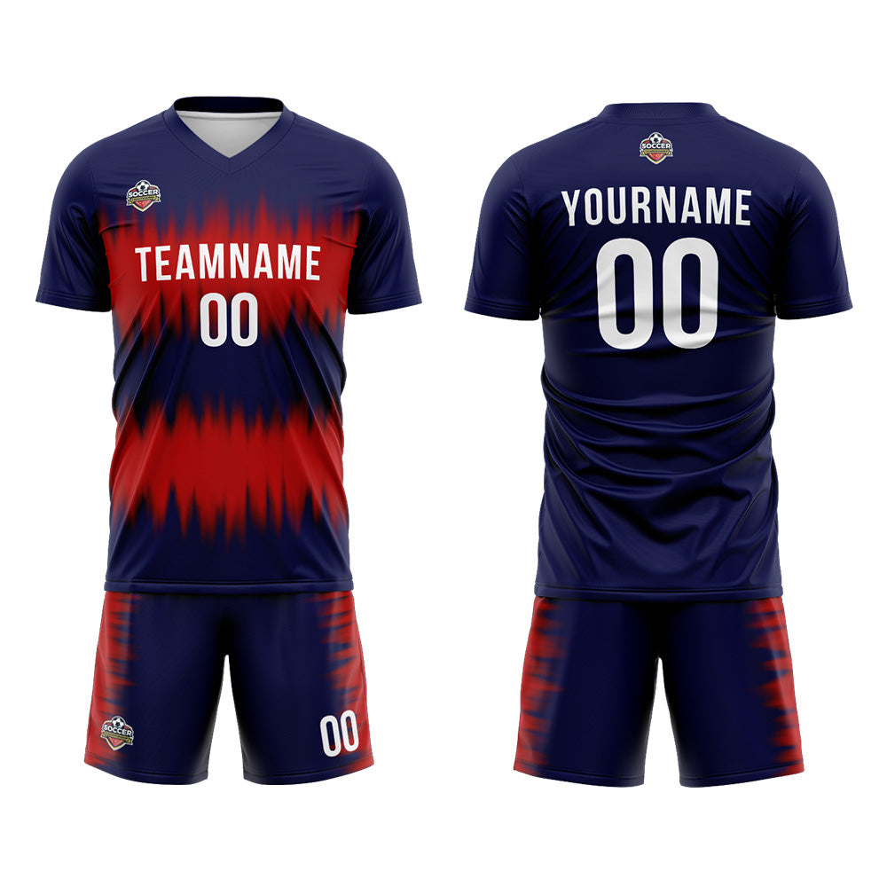 Custom Soccer Jerseys for Men Women Personalized Soccer Uniforms for Adult and Kid Navy-Red enthsush
