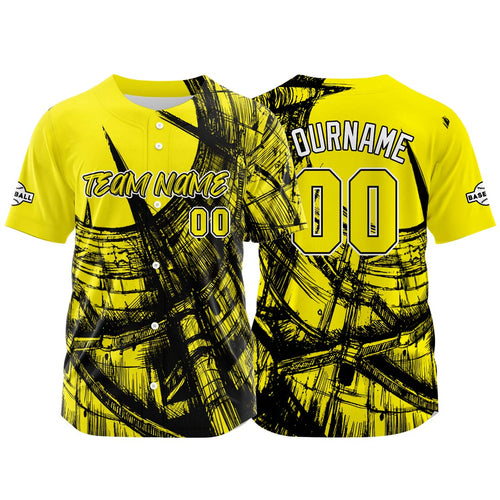 Custom Baseball Uniforms High-Quality for Adult Kids Optimized for Performance Staircase-Yellow enthsush