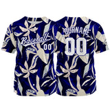 Custom Full Print Design Authentic Baseball Jersey navy-cream