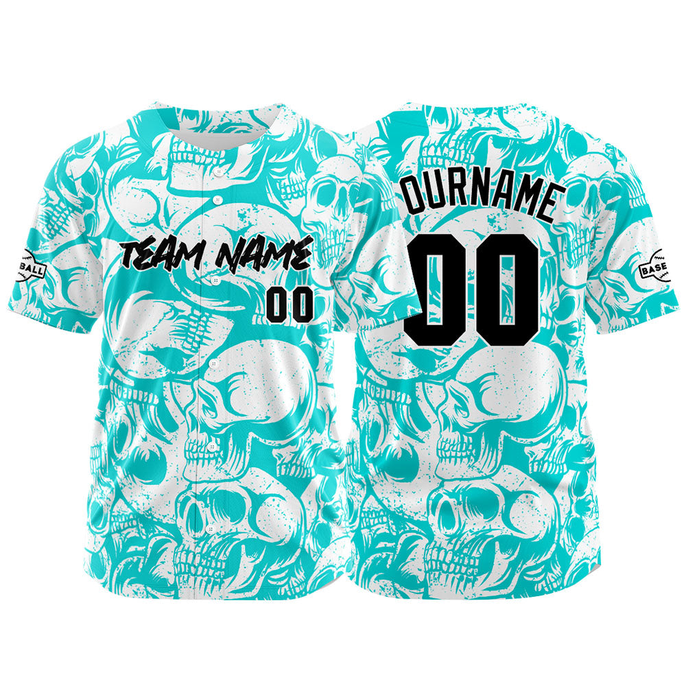 Custom Baseball Jersey Personalized Baseball Shirt for Men Women Kids Youth Teams Stitched and Print Light Blue&White enthsush