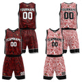 Custom Red Reversible Basketball Suit for Adults and Kids Personalized Jersey enthsush