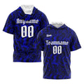 Custom Navy Royal Short Sleeve Hoodies for Men Women Shirts with Hoods Printed Name Logo enthsush