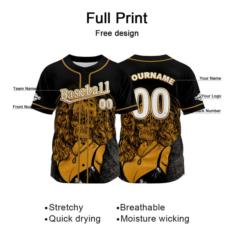 Custom Black Jersey Personalized Baseball Shirt for Men Women Kids Youth