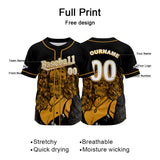 Custom Black Jersey Personalized Baseball Shirt for Men Women Kids Youth