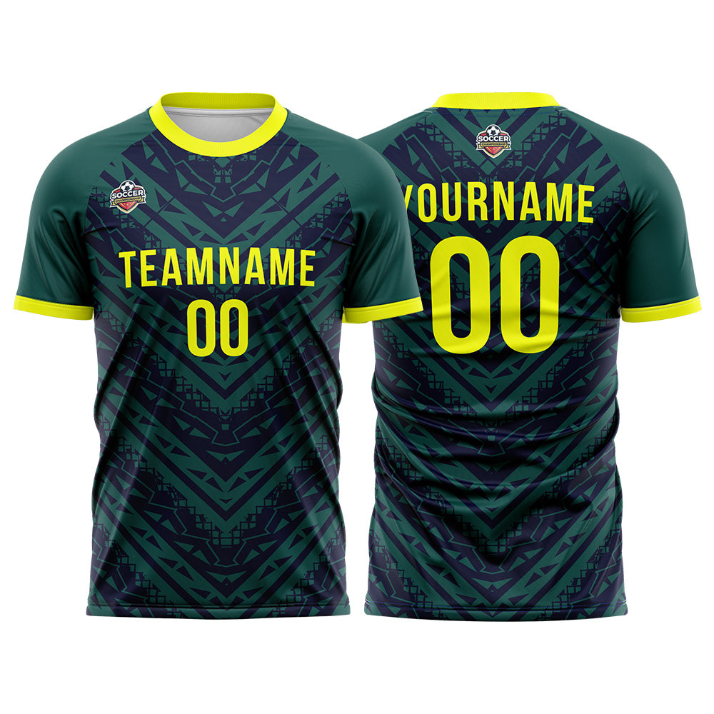Custom Soccer Jerseys for Men Women Personalized Soccer Uniforms for Adult and Kid Navy-Green enthsush