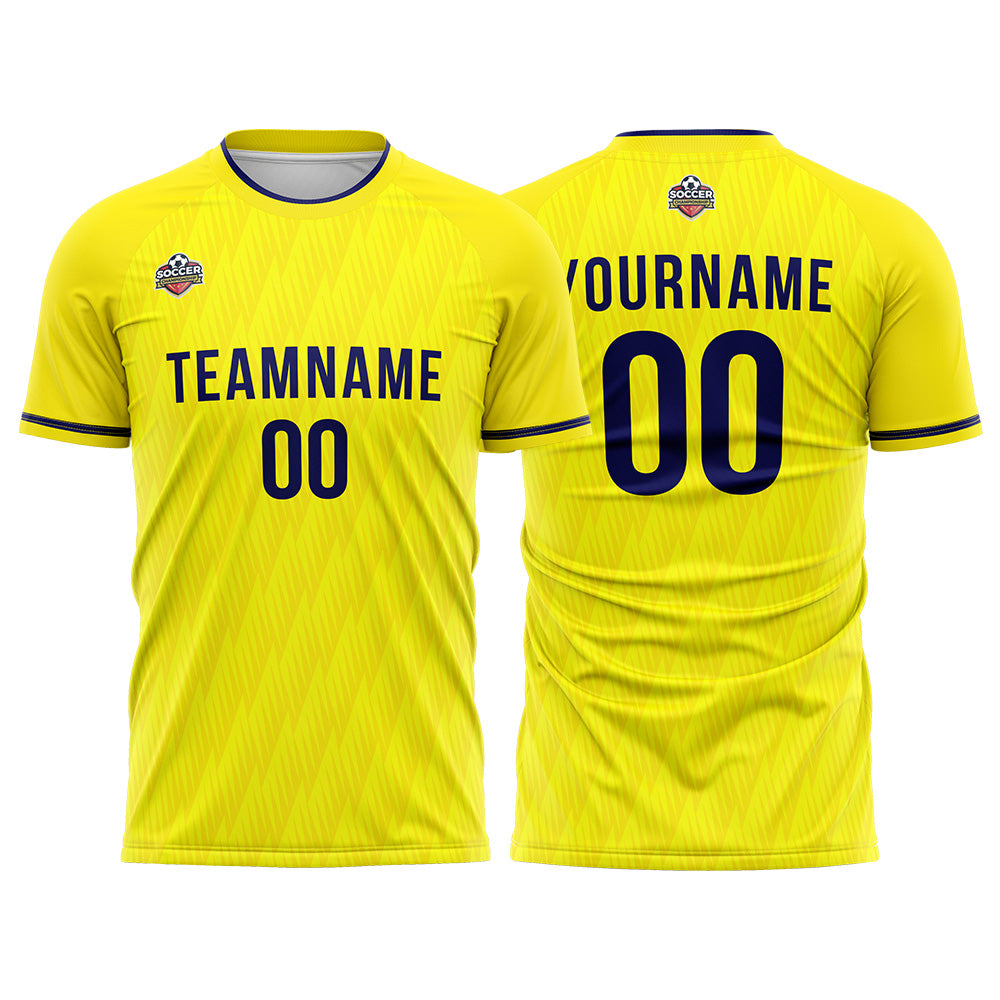 Custom Soccer Jerseys for Men Women Personalized Soccer Uniforms for Adult and Kid Yellow-Navy enthsush