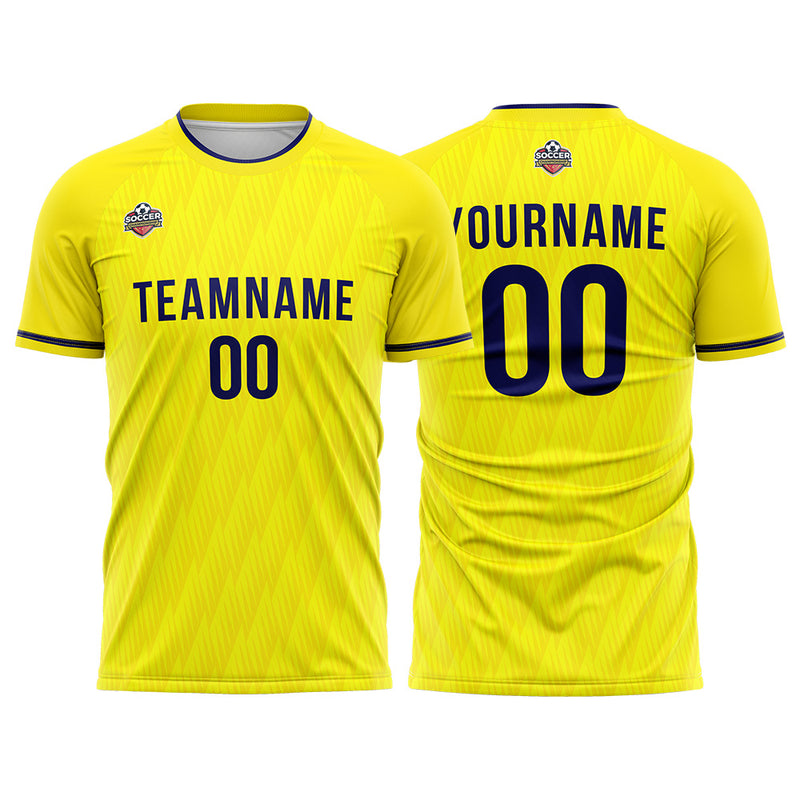 Custom Soccer Jerseys for Men Women Personalized Soccer Uniforms for Adult and Kid Yellow-Navy