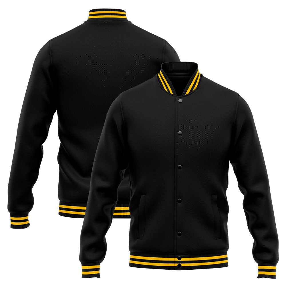 Custom Varsity Jacket Letterman jacket for Men, Women and Youth Yellow Black enthsush