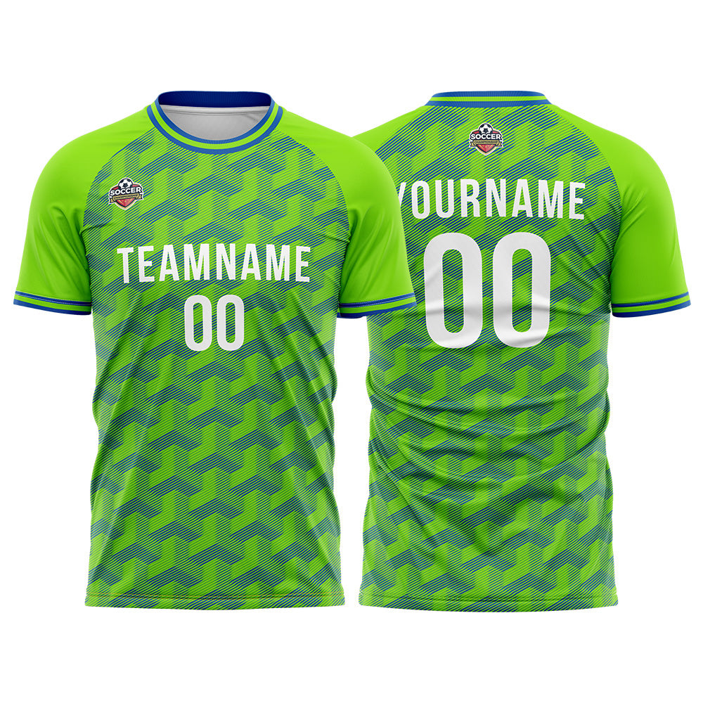 Custom Soccer Jerseys for Men Women Personalized Soccer Uniforms for Adult and Kid Green-Blue enthsush