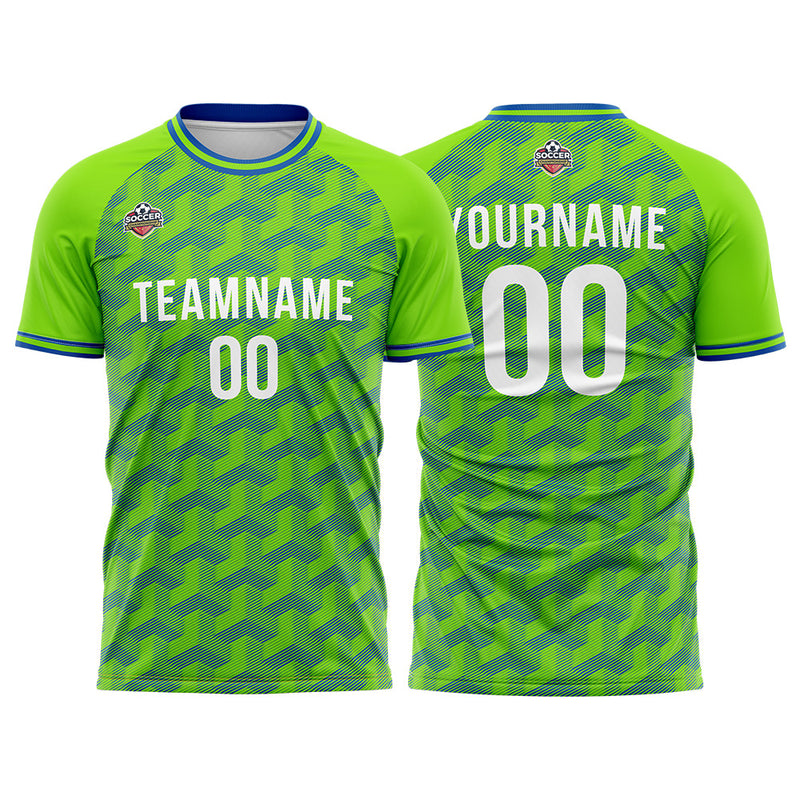 Custom Soccer Jerseys for Men Women Personalized Soccer Uniforms for Adult and Kid Green-Blue
