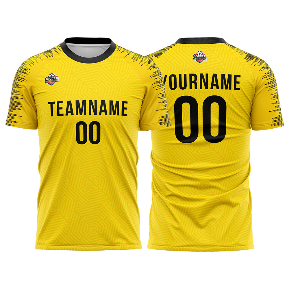 Custom Soccer Jerseys for Men Women Personalized Soccer Uniforms for Adult and Kid Yellow-Black enthsush