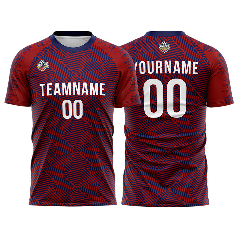 Custom Soccer Jerseys for Men Women Personalized Soccer Uniforms for Adult and Kid Burgundy-Navy