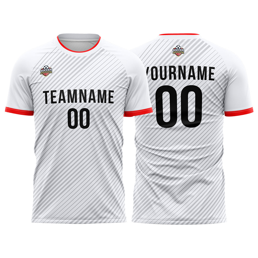 Custom Soccer Jerseys for Men Women Personalized Soccer Uniforms for Adult and Kid White-Black enthsush