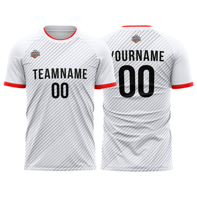 Custom Soccer Jerseys for Men Women Personalized Soccer Uniforms for Adult and Kid White-Black enthsush