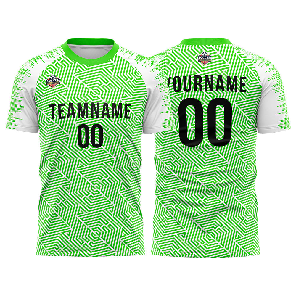 Custom Soccer Jerseys for Men Women Personalized Soccer Uniforms for Adult and Kid Green-White enthsush