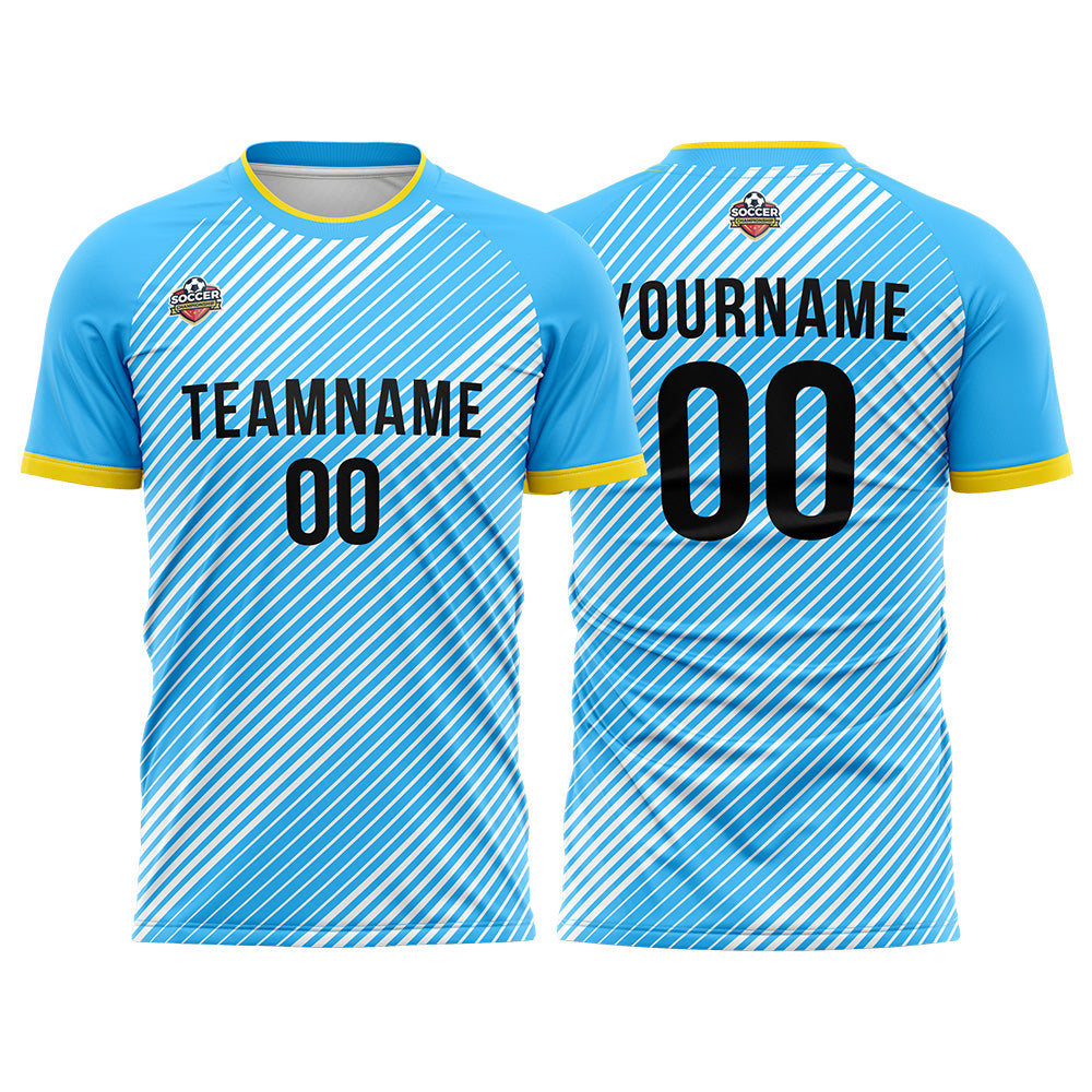 Custom Soccer Jerseys for Men Women Personalized Soccer Uniforms for Adult and Kid Light Blue-White enthsush