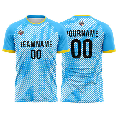 Custom Soccer Jerseys for Men Women Personalized Soccer Uniforms for Adult and Kid Light Blue-White enthsush