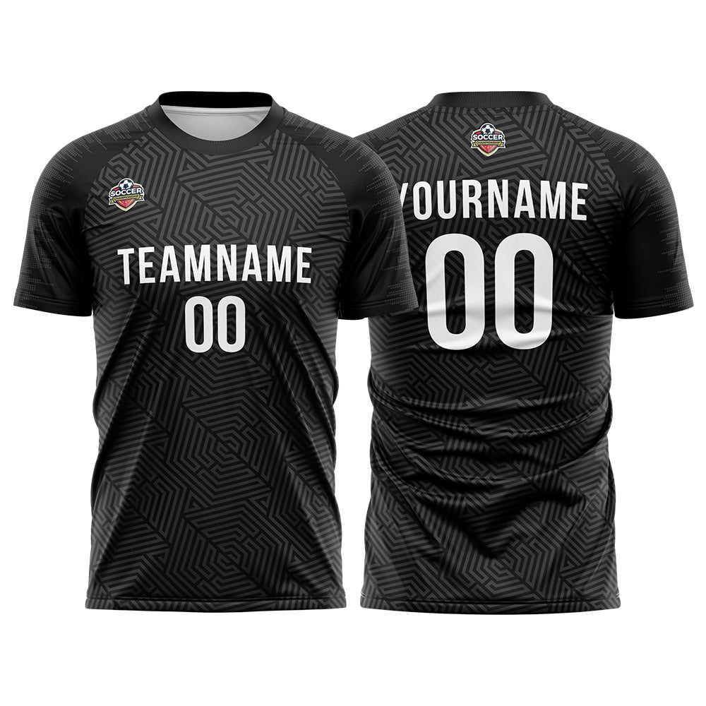 Custom Soccer Jerseys for Men Women Personalized Soccer Uniforms for Adult and Kid Black enthsush
