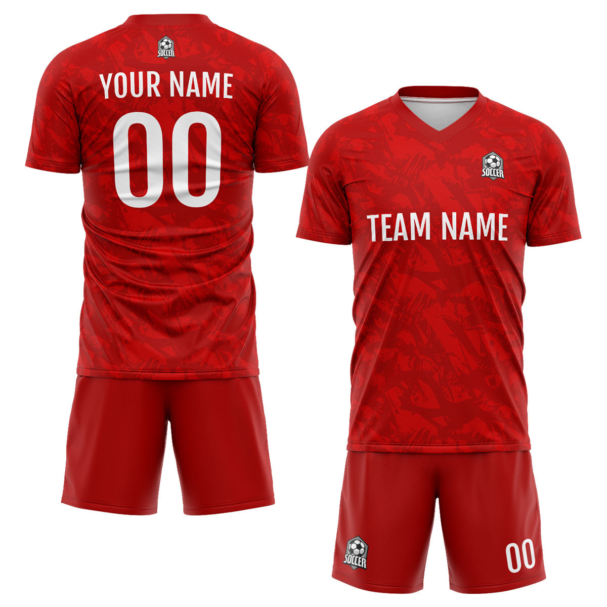 Custom Red Soccer Jerseys for Men Women Personalized Soccer Uniforms for Adult and Kid enthsush