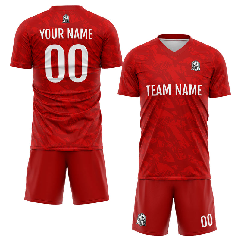 Custom Red Soccer Jerseys for Men Women Personalized Soccer Uniforms for Adult and Kid