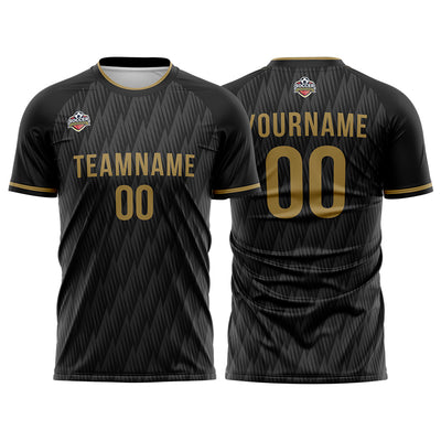 Custom Soccer Jerseys for Men Women Personalized Soccer Uniforms for Adult and Kid Black-Gray-Gold enthsush