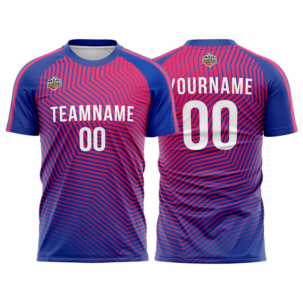 Custom Soccer Jerseys for Men Women Personalized Soccer Uniforms for Adult and Kid Royal-Pink enthsush
