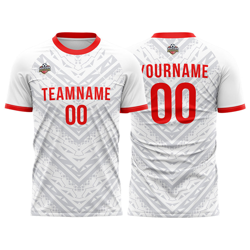 Custom Soccer Jerseys for Men Women Personalized Soccer Uniforms for Adult and Kid White-Red