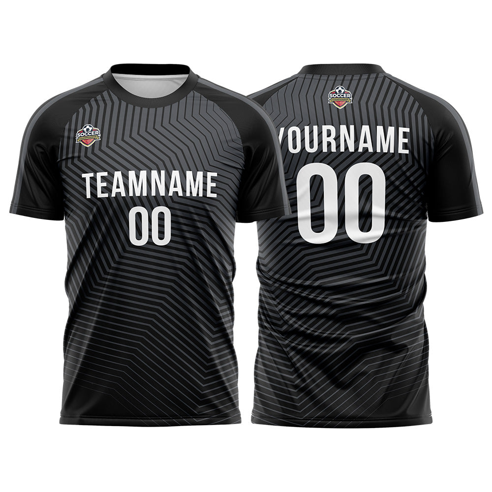 Custom Soccer Jerseys for Men Women Personalized Soccer Uniforms for Adult and Kid Black-Gray enthsush