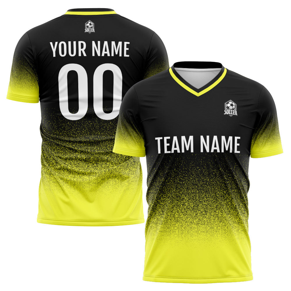 Custom Soccer Jerseys for Men Women Personalized Soccer Uniforms for Adult and Kid Black&Yellow enthsush
