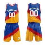 Custom Basketball Jersey Uniform Suit Printed Your Logo Name Number Royal-Red-Yellow