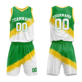 Custom Basketball Jersey Uniform Suit Printed Your Logo Name Number Green-Yellow-White