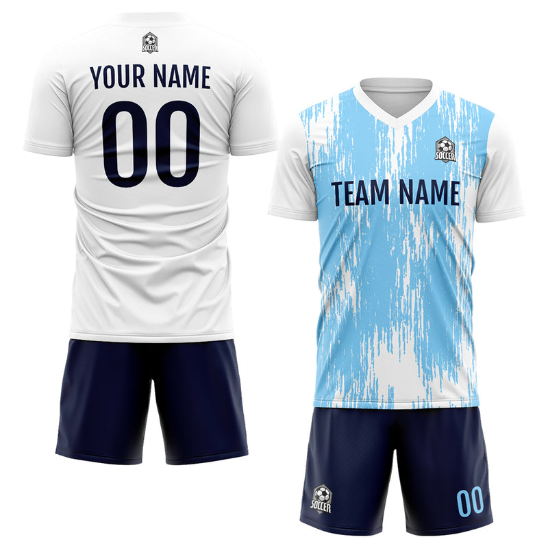 Custom Soccer Jerseys for Men Women Personalized Soccer Uniforms for Adult and Kid Light Blue
