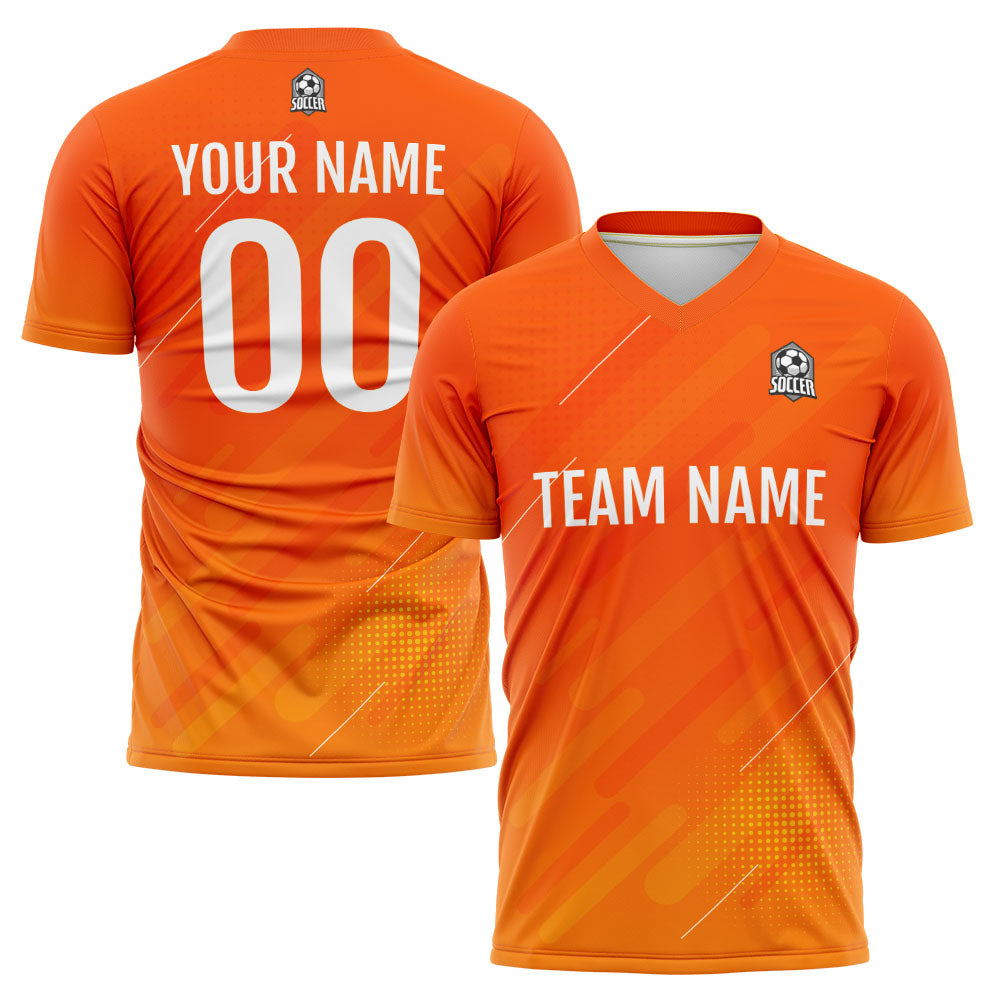 Custom Soccer Jerseys for Men Women Personalized Soccer Uniforms for Adult and Kid Orange enthsush