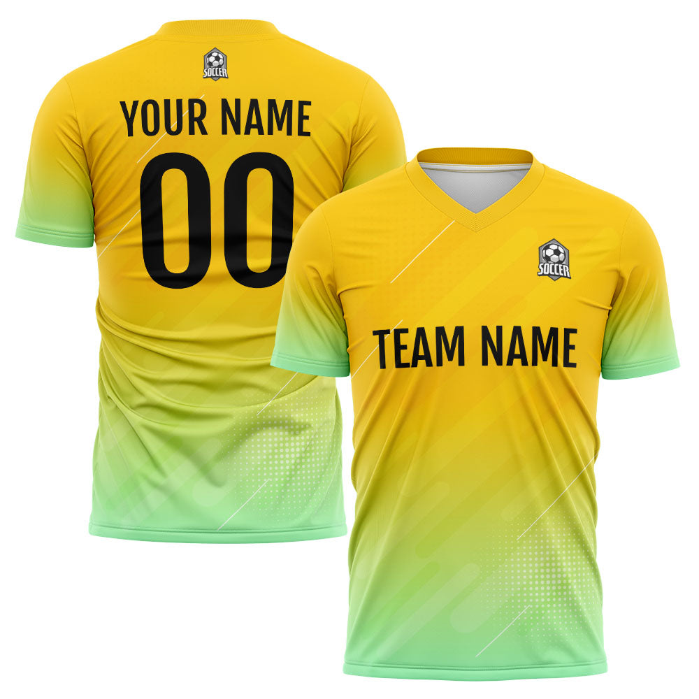 Custom Soccer Jerseys for Men Women Personalized Soccer Uniforms for Adult and Kid Yellow enthsush
