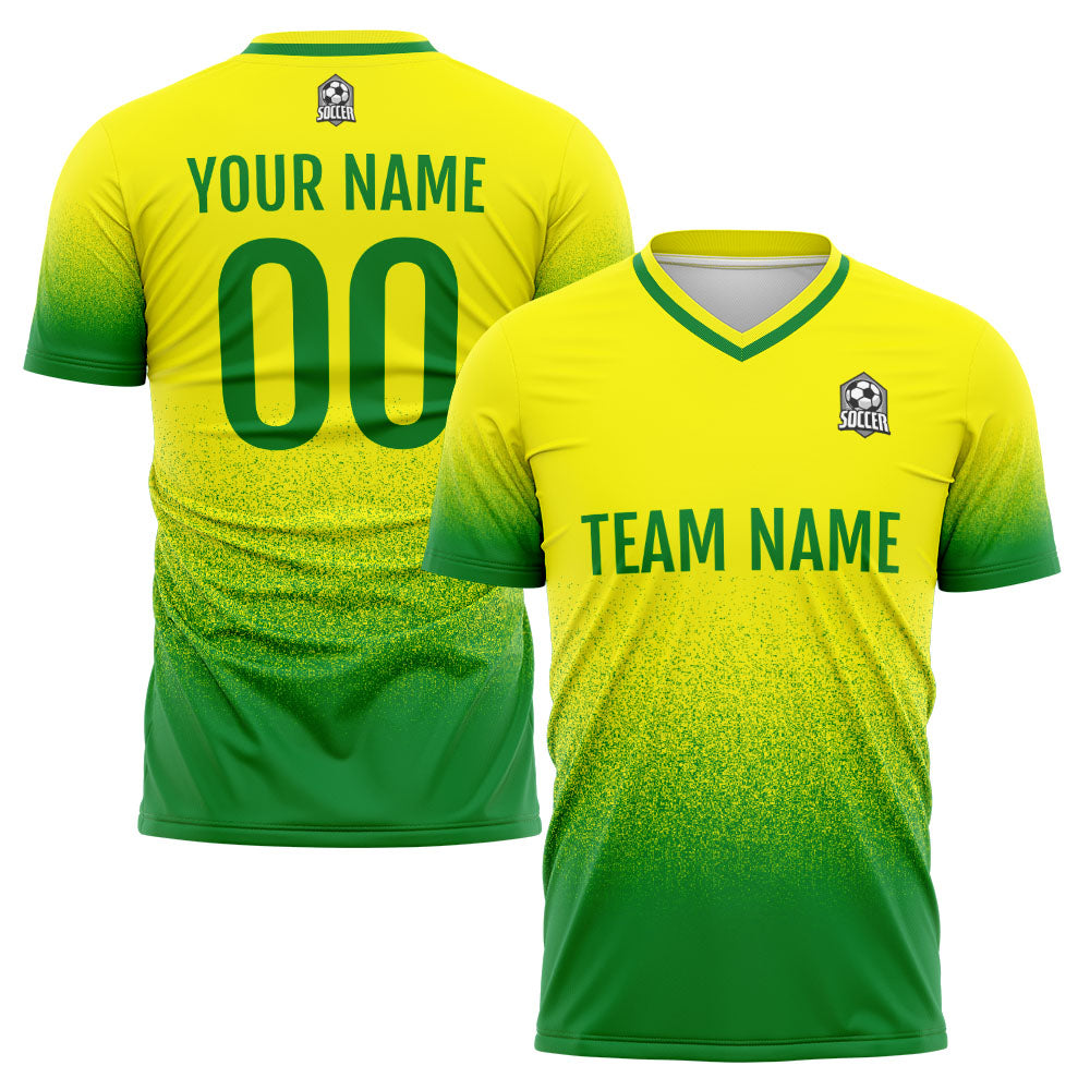 Custom Soccer Jerseys for Men Women Personalized Soccer Uniforms for Adult and Kid Yellow&Green enthsush
