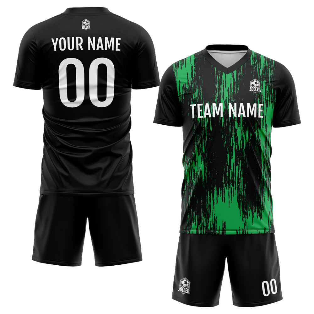 Custom Soccer Jerseys for Men Women Personalized Soccer Uniforms for Adult and Kid Green-Black enthsush