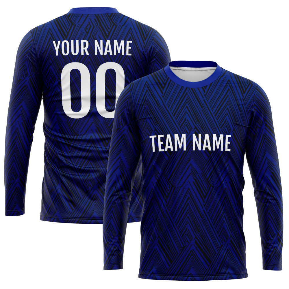 Custom Basketball Soccer Football Shooting Long T-Shirt for Adults and Kids Black-Royal enthsush