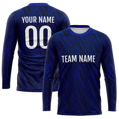 Custom Basketball Soccer Football Shooting Long T-Shirt for Adults and Kids Black-Royal enthsush